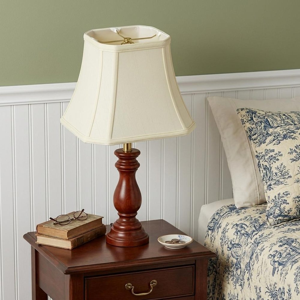 14" Ivory Slanted Rectangle Bell Monay Shantung Lampshade