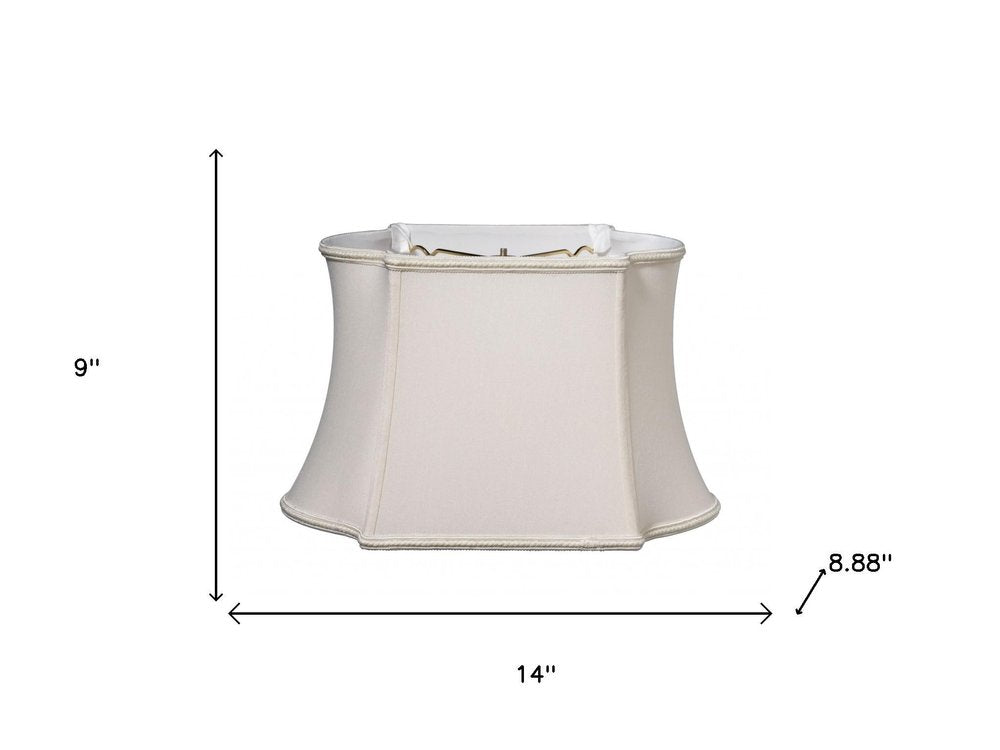14" Cream Premium Oblong Shantung Lampshade