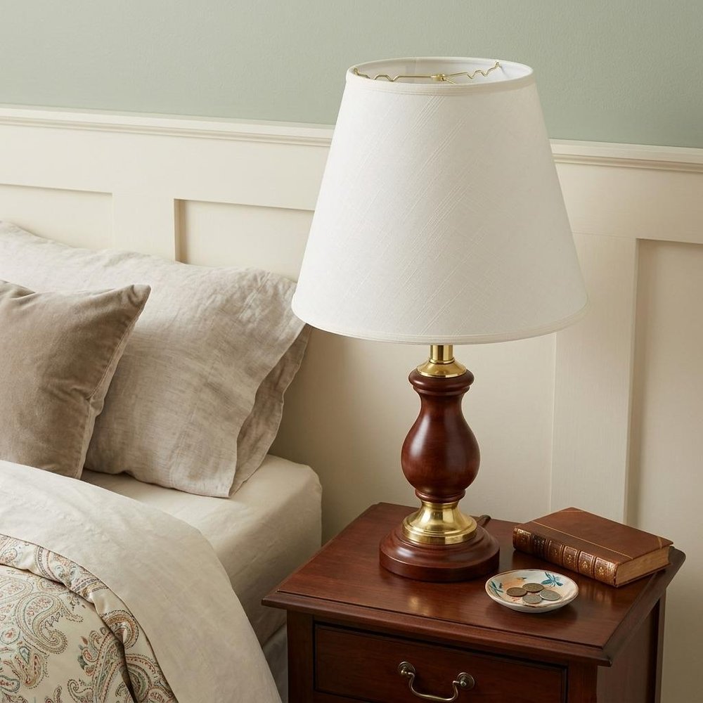 Off White Linen Empire Lamp Shade