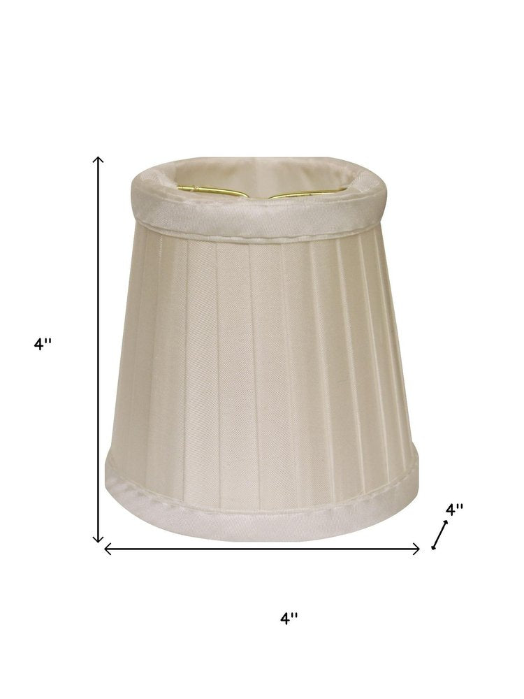 4" Slate Grey Set of 6 Slanted Pleat Chandelier Silk Lampshades