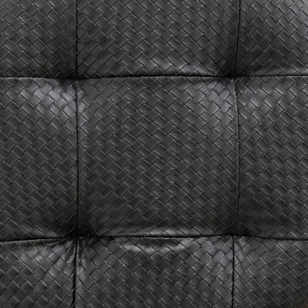 16" Gold Faux Leather Tufted Footstool