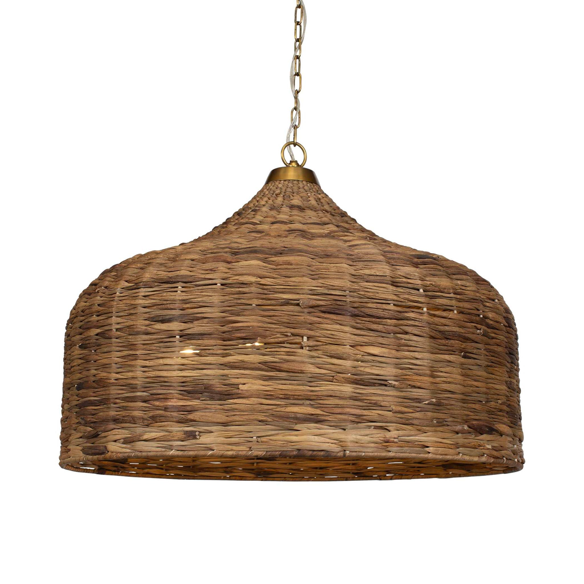 Tauranga - Seagrass 5 Light Pendant - Light Brown