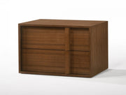 19" Solid Wood and Wood Two Drawer Nightstand