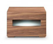 16" Wood Lighted Two Drawer Nightstand