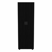 71" Black Wood Two Door Combo Dresser