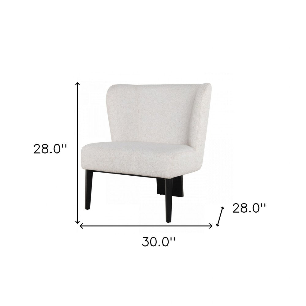 30" Gray And Black Upholstered Wingback Chair