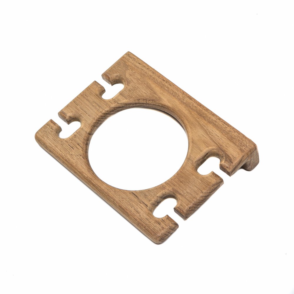 HomeRoots Teak Wall Mount Toothbrush Holder - Thumbnail 2