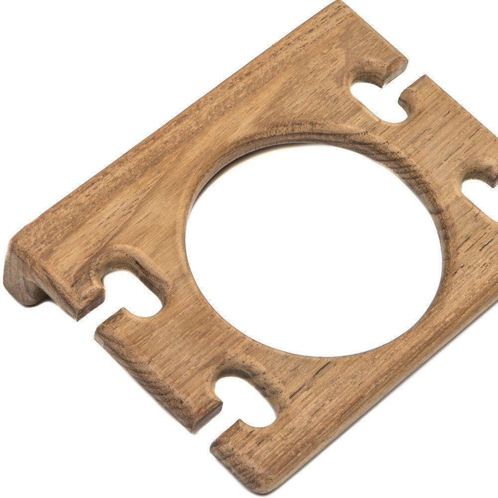 HomeRoots Teak Wall Mount Toothbrush Holder - Thumbnail 3