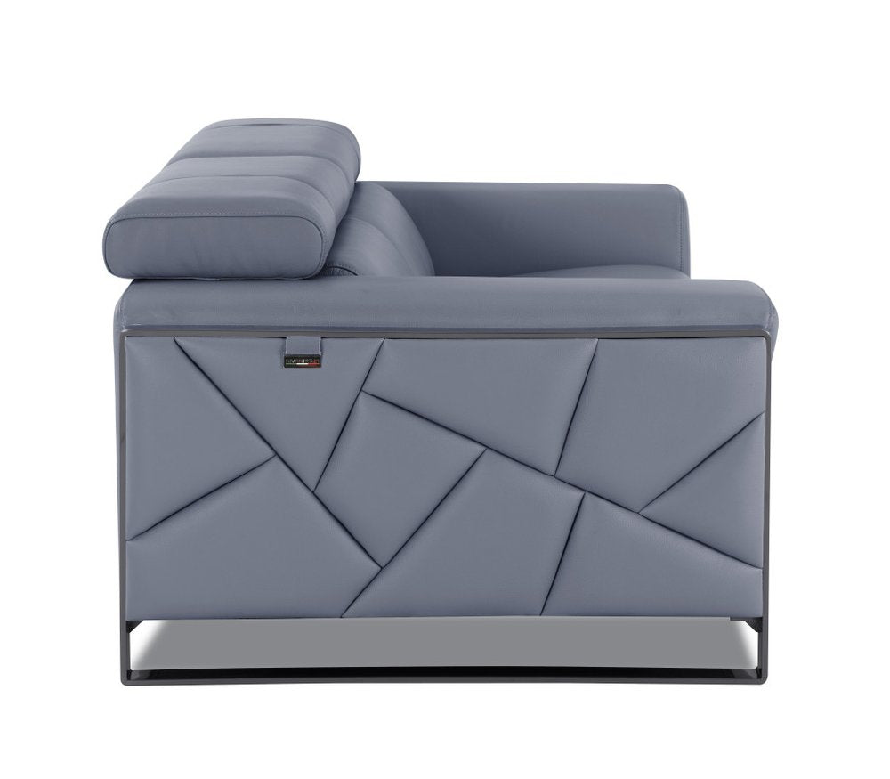 89" Camel Italian Leather Sofa With Silver Legs