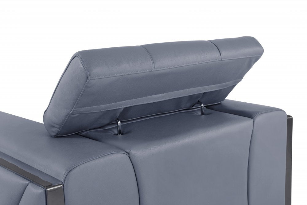 89" Camel Italian Leather Sofa With Silver Legs