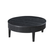 Tate - Round One Drawer Coffee Table - Black