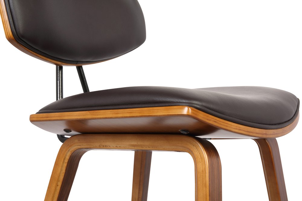 29" Brown Faux Leather Low Back Bar Height Bar Chair
