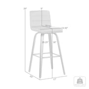 30" Gray And Black Iron Swivel Low Back Bar Height Bar Chair