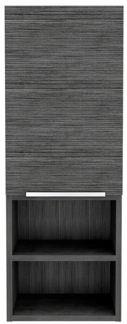 12" Gray Wood Floating Single Door Bathroom Vanity