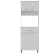 67" White Wood Four Door Pantry Or Storage Closet