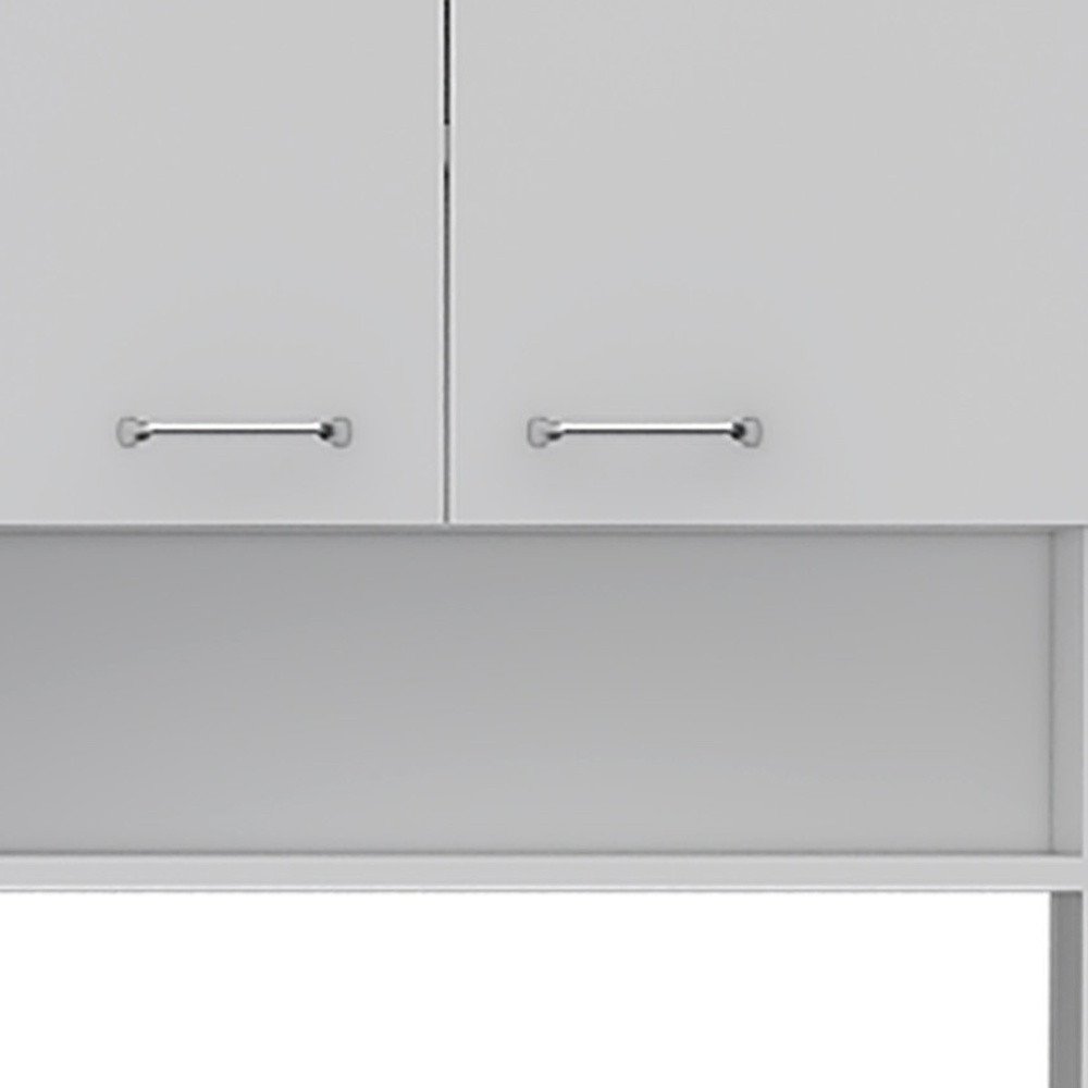 67" White Wood Four Door Pantry Or Storage Closet