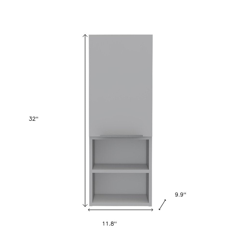 12" White Laminate Accent Cabinet With Two Shelves