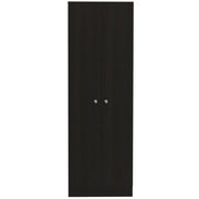71" Black Wood Pantry Or Storage Closet
