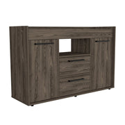 47" Dark Brown Two Drawer with Two Doors