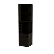 71" Black Wood Corner Bar Cabinet With Two Doors