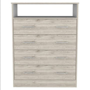 33" Light Grey Manufactured Wood Four Drawer Dresser