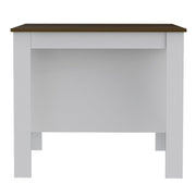 White and Brown 41" Kitchen Island With Storage