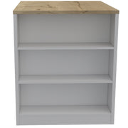 36" Natural and White Wood Kitchen Island With Storage