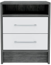 20" Wood Two Drawer Nightstand