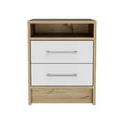 20" Wood Two Drawer Nightstand