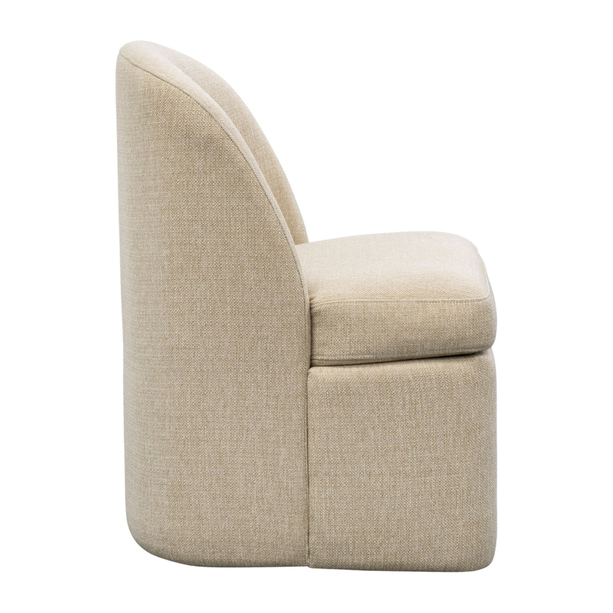 Lyra - One Size Dining Chair With Castors - Taupe