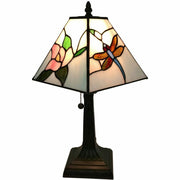 15" Dark Brown Metal Candlestick Table Lamp With White Empire Shade