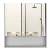 24" White Wood Floating Single Door Bathroom Vanity And Medicine Cabinet With Mirror
