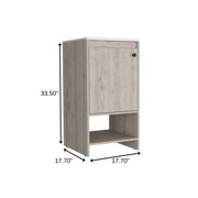 18" Light Gray Wood Freestanding Single Door Bathroom Vanity With White Sink