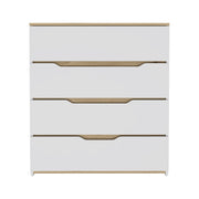 31" Brown And White Wood Four Drawer Dresser