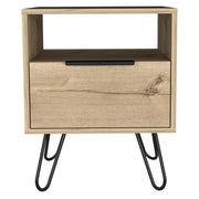 22" Oak Wood One Drawer Nightstand