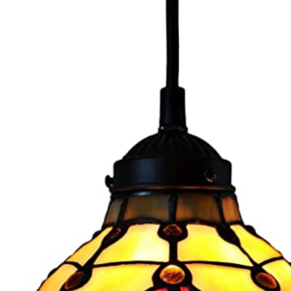 Red And White Unique Statement Glass and Tiffany Glass Dimmable Chandelier With Red And White Shades