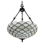 Black And White Unique Statement Three Light Glass Dimmable Chandelier With Black And White Shades