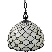 Black And White Unique Statement Glass Dimmable Chandelier With Black And White Shades