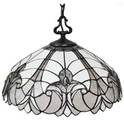 Black And White Unique Statement Two Light Glass Dimmable Chandelier With Black And White Shades