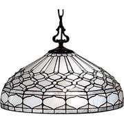 Black And White Unique Statement Two Light Glass Dimmable Chandelier With Black And White Shades