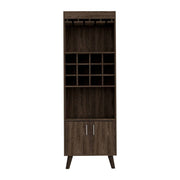 24" Walnut Wood Bar Cabinet With Two Doors