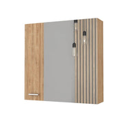 24" Natural Wood Floating Double Door Bathroom Vanity And Medicine Cabinet With Mirror