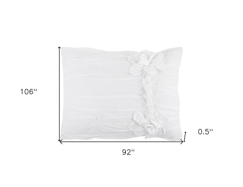 92" X 106" White Cotton Quilt
