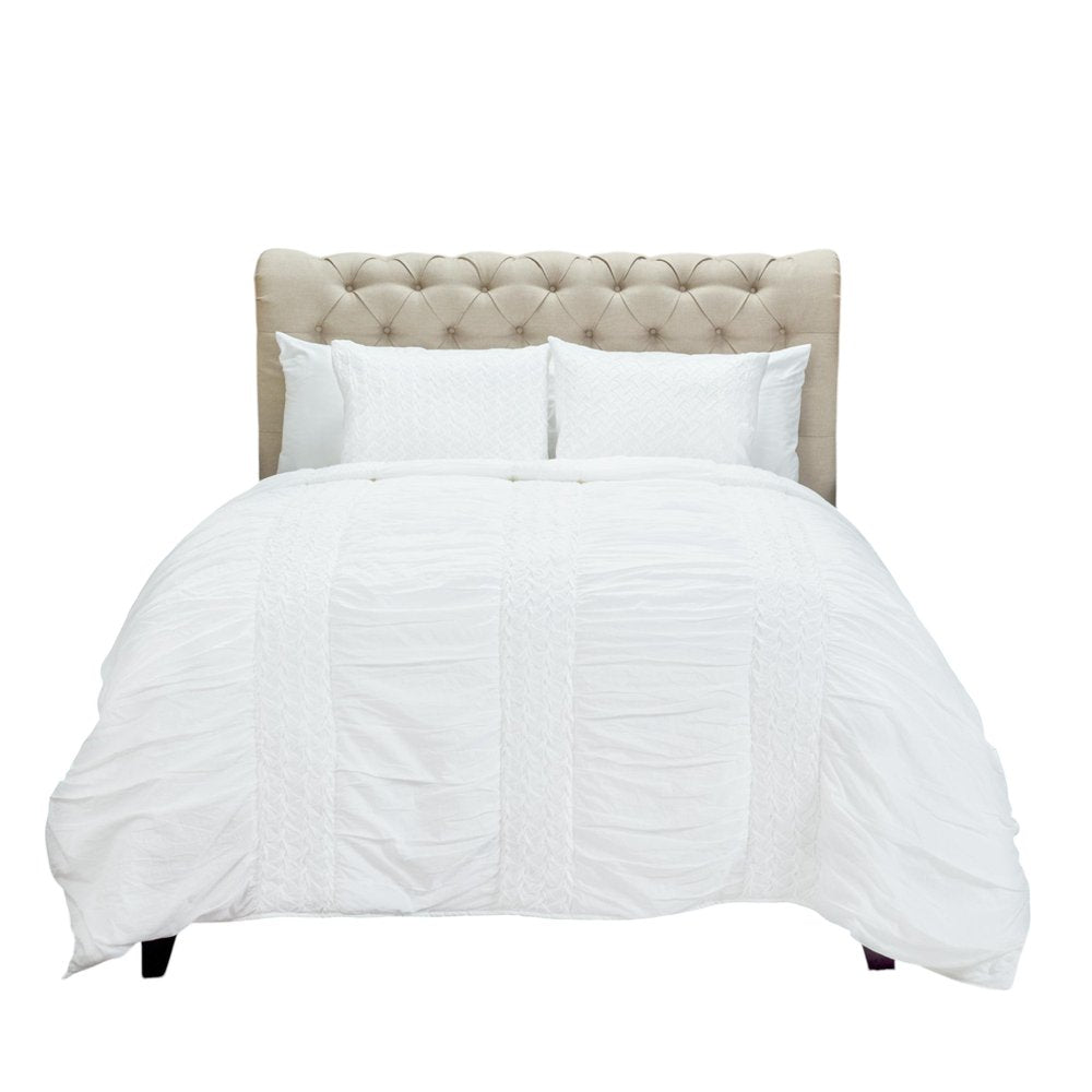 White Geometric Queen Quilt