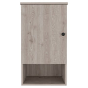 16" Light Gray Wood Floating Single Door Bathroom Vanity And Medicine Cabinet