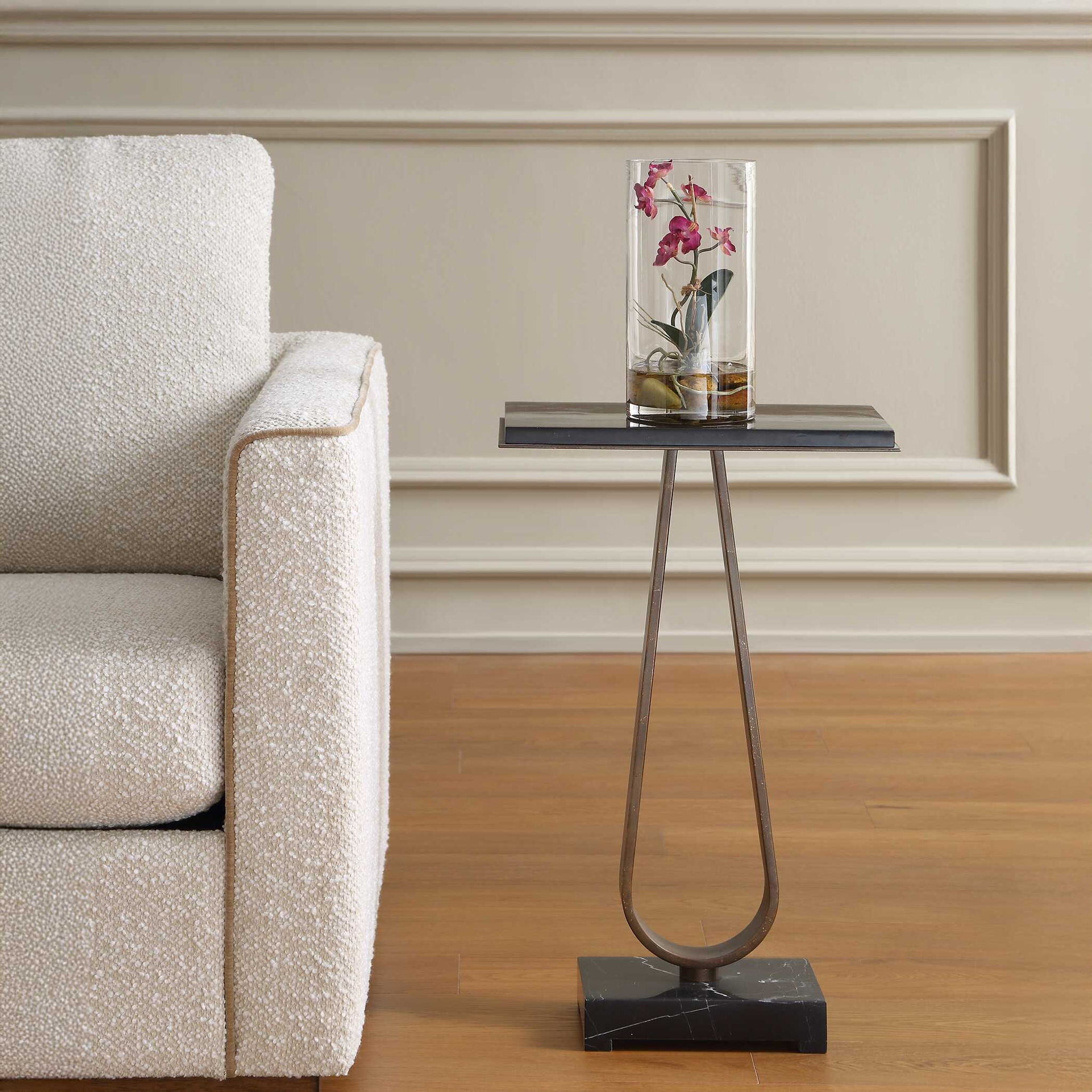 Galloway - Minimalist Accent Table - Black / Bronze