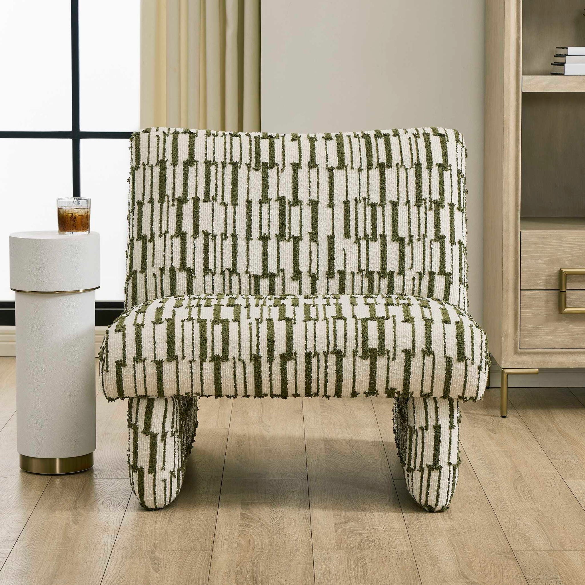 Willa - Accent Chair - Green / White