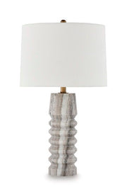 Desmont - Marble Table Lamp - White / Beige / Gray