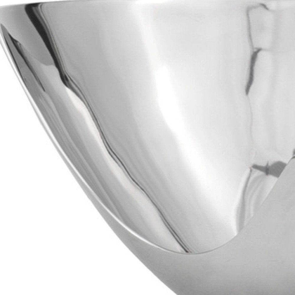 17" Silver Aluminum Modern Abstract Centerpiece Bowl