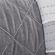 92" X 106" Gray Geometric Cotton Quilt